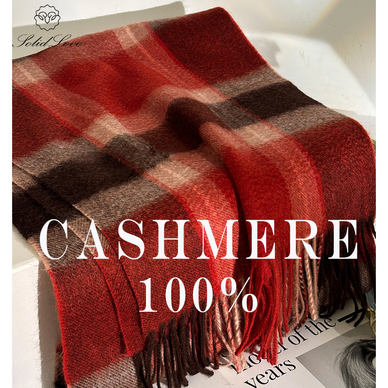 100% Cashmere Scarf   Plaid  W - Wool Scarf Men のレビューと価格