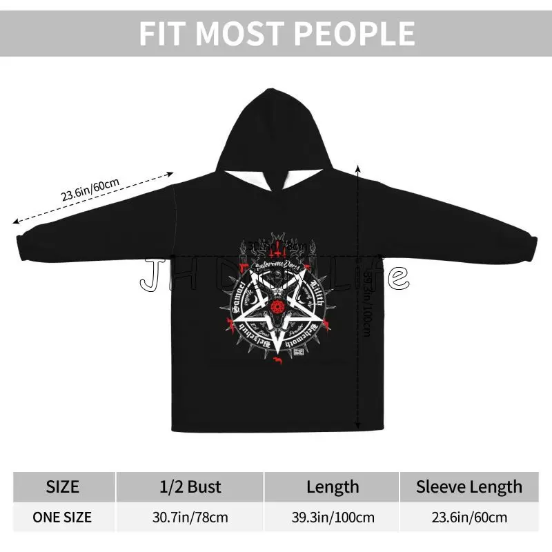 Black Satan Skull Dead Head My - Sherpa Hoodie Fleece のレビューと価格