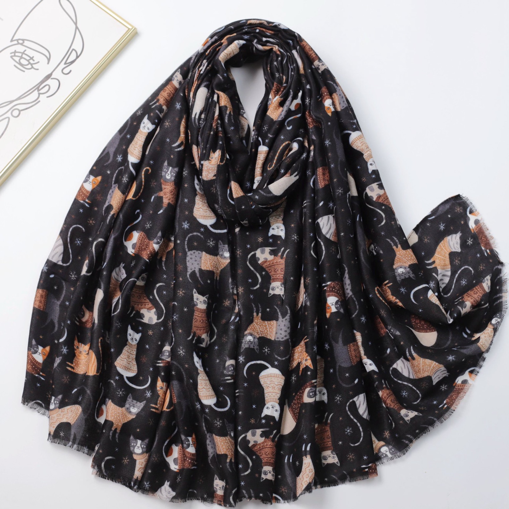Women's Lovely Cartoon Playful - Shawl Wrap Winter のレビューと価格
