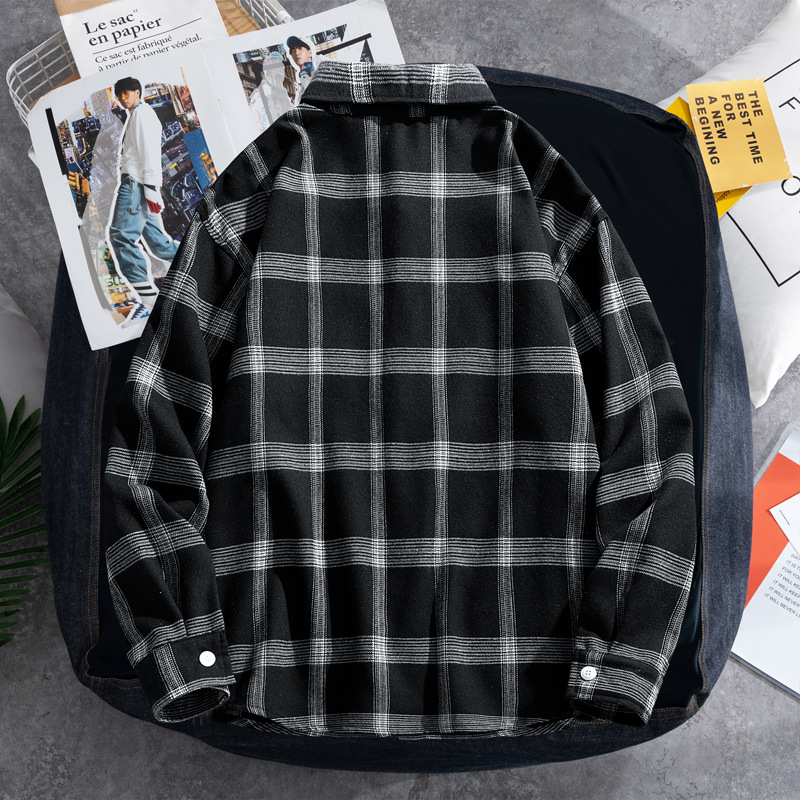 2025 Plaid shirt men's long-sl - Flannel Shirt Lined のレビューと価格