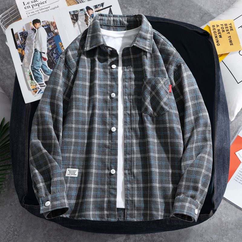 2025 Plaid shirt men's long-sl - Flannel Shirt Lined のレビューと価格