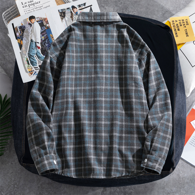 2025 Plaid shirt men's long-sl - Flannel Shirt Lined のレビューと価格