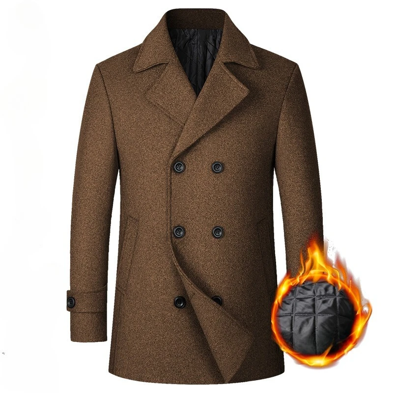 2026 Men's Double Breasted Woo - Wool Coat Peacoat のレビューと価格