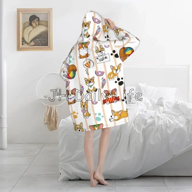 Cute Corgi Dog Wearable Hoodie - Sherpa Hoodie Fleece のレビューと価格