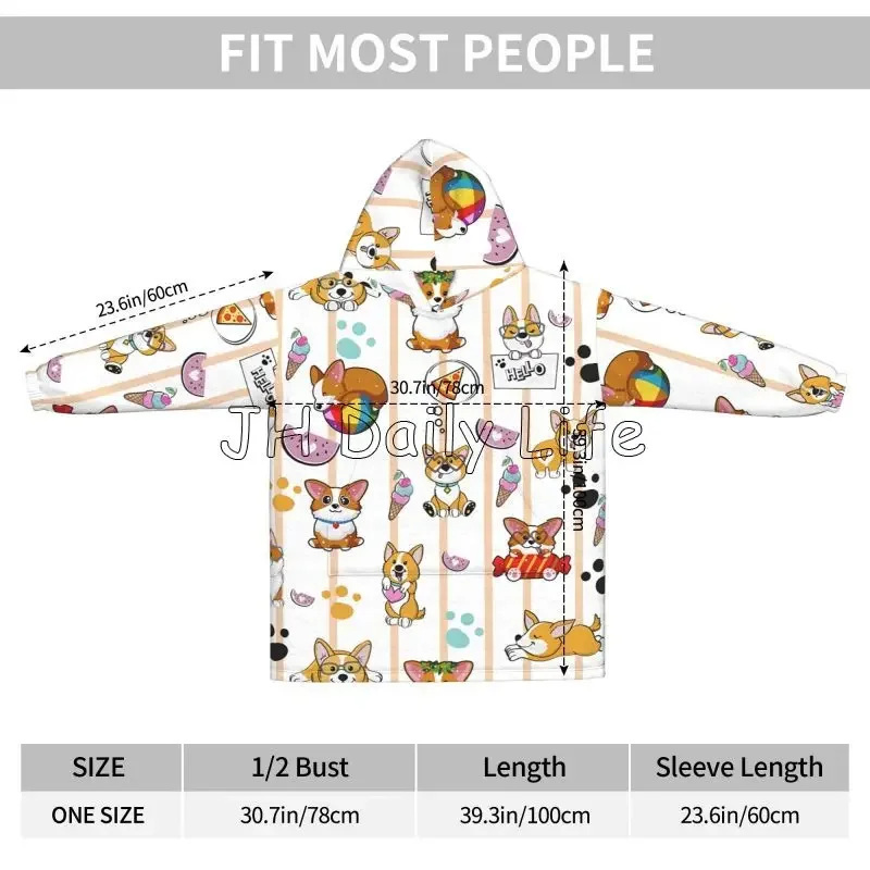 Cute Corgi Dog Wearable Hoodie - Sherpa Hoodie Fleece のレビューと価格