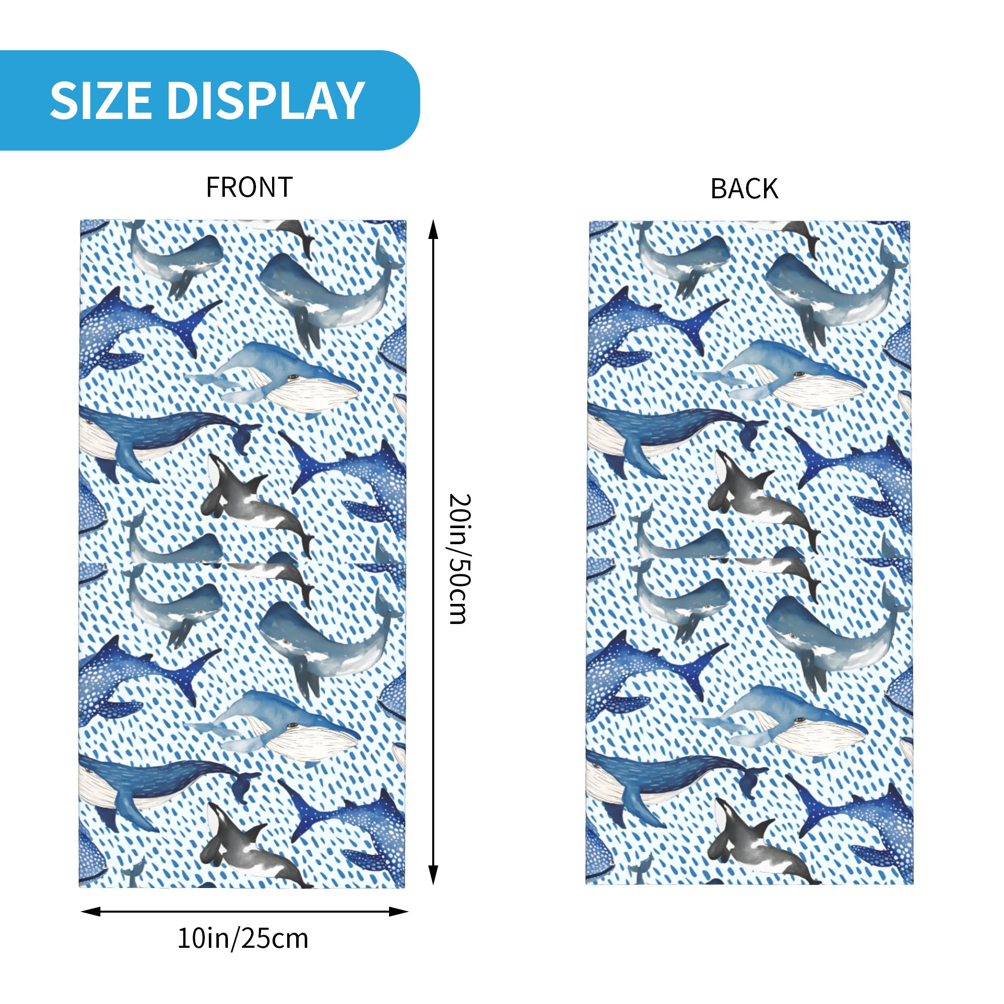 Custom Blue Watercolour Shark  - Neck Gaiter Fleece のレビューと価格