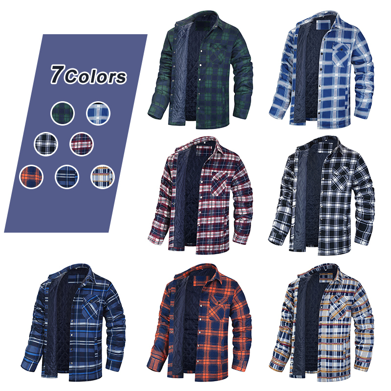 Winter Plaid Shirts For Mens T - Flannel Shirt Lined のレビューと価格