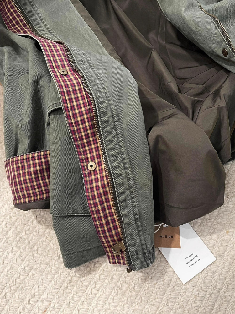 Vintage Army Green Denim Jacke - Down Jacket Packable のレビューと価格
