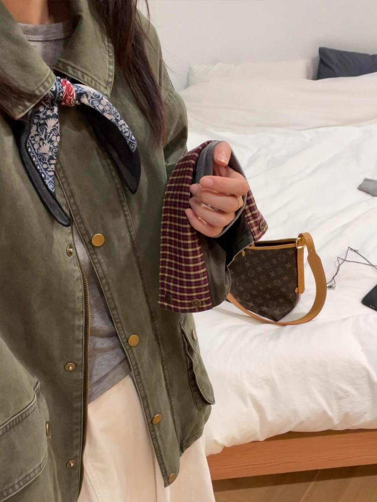 Vintage Army Green Denim Jacke - Down Jacket Packable のレビューと価格