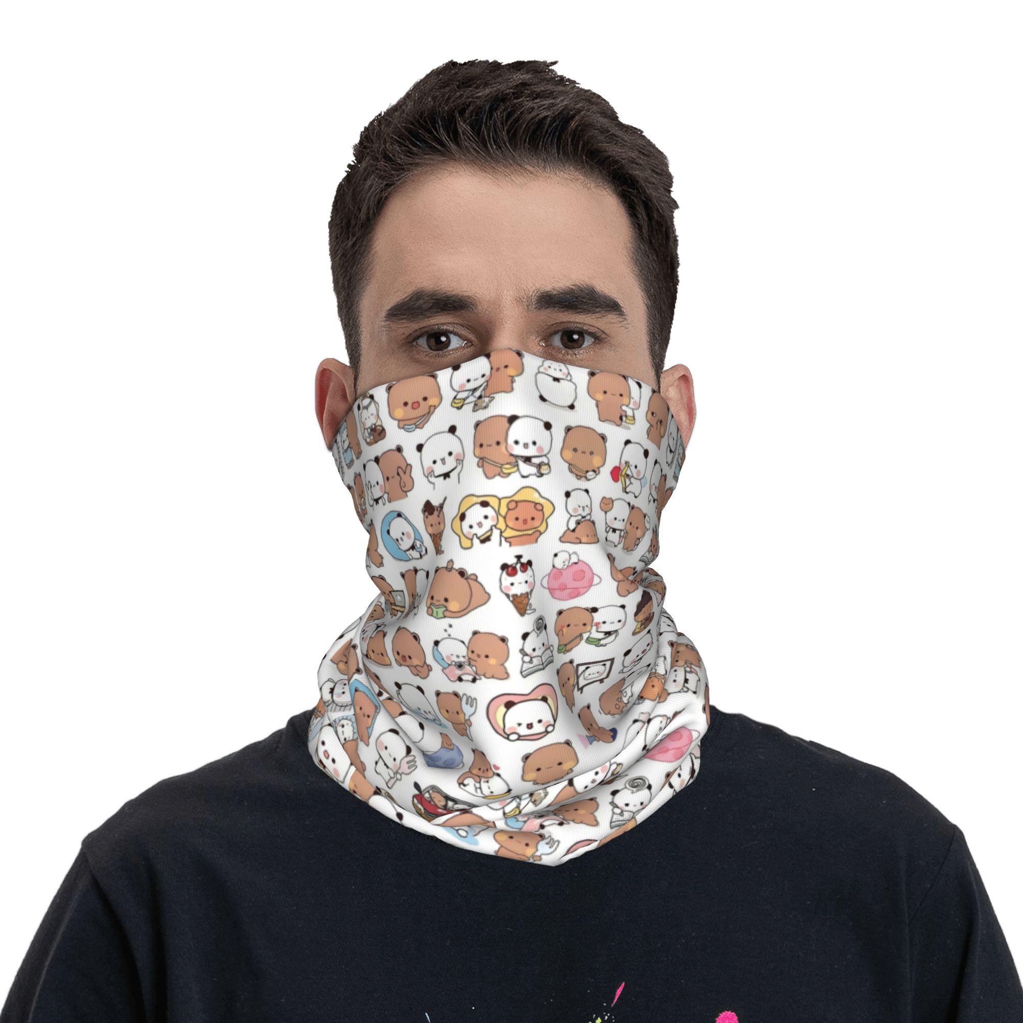 Custom Bear Cartoon Peach And  - Neck Gaiter Fleece のレビューと価格