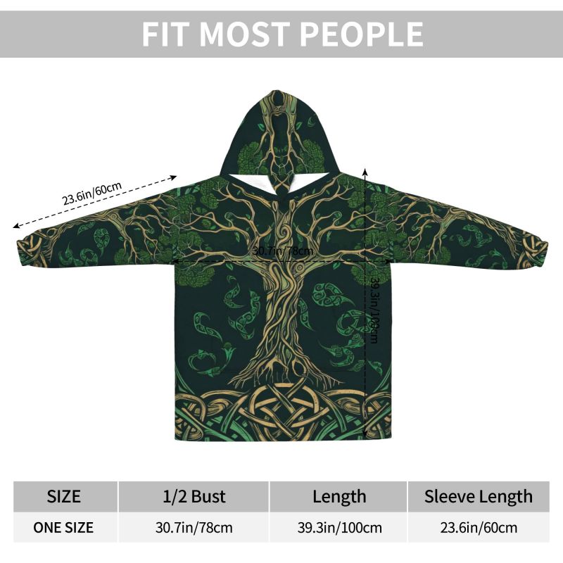 Tree of Life Celtic Pattern Bl - Sherpa Hoodie Fleece のレビューと価格