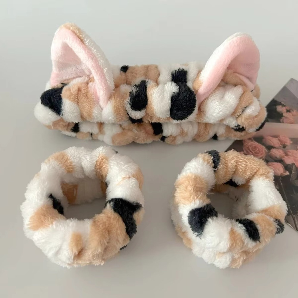3pcs/set Leopard Print Cute Ca - Winter Headband Fleece のレビューと価格