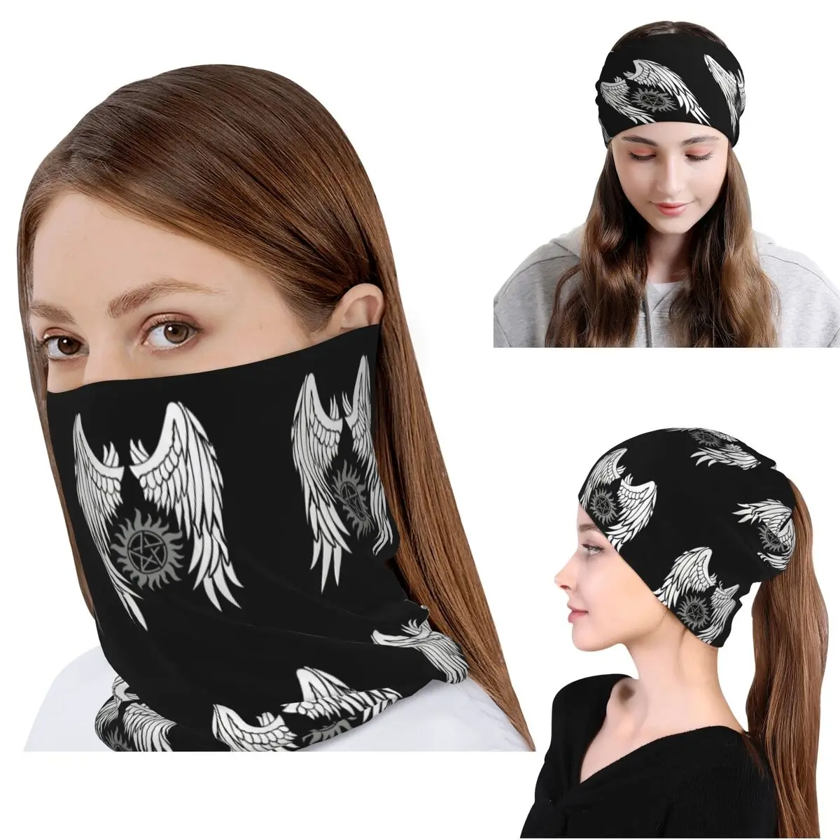 Supernatural Wings And Logo Ba - Knit Beanie Hat Warm のレビューと価格