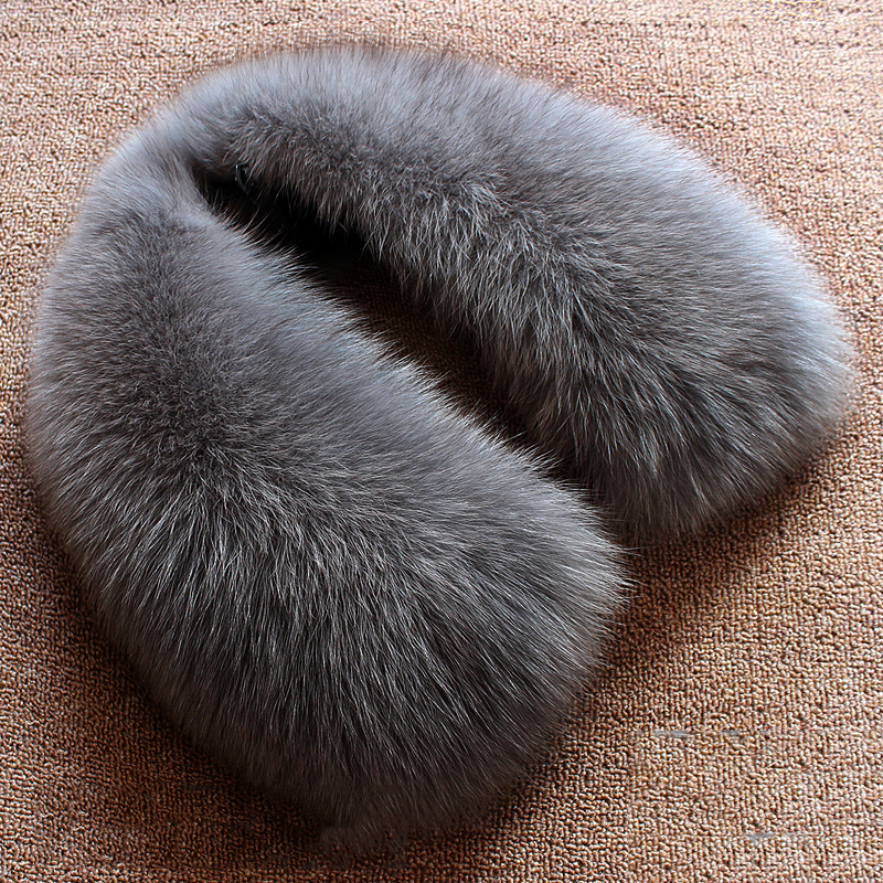 Real wool collar whole fur fox - Wool Scarf Men のレビューと価格