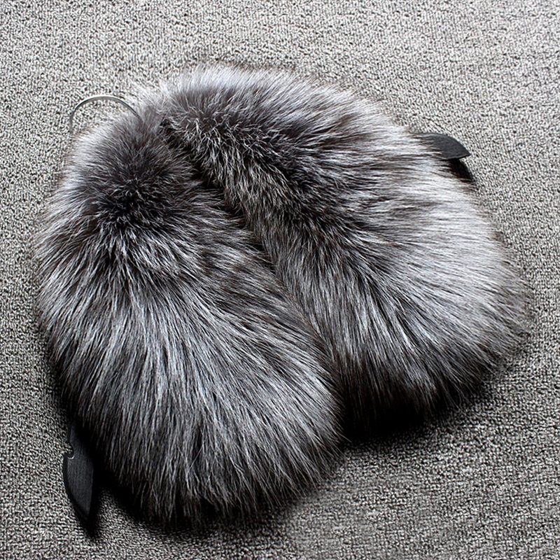 Real wool collar whole fur fox - Wool Scarf Men のレビューと価格