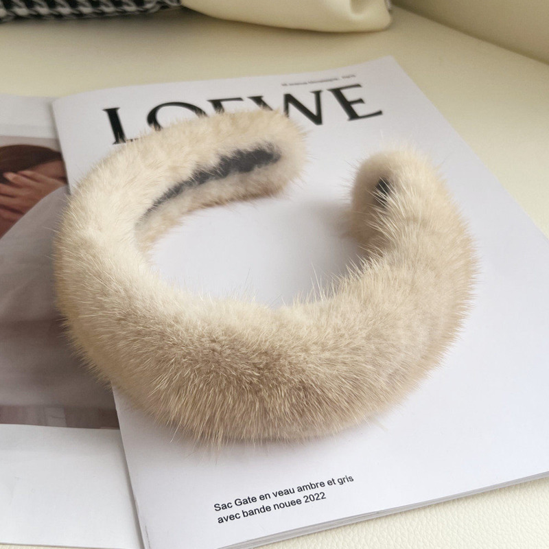 Real Mink Fur Headband Natural - Winter Headband Fleece のレビューと価格