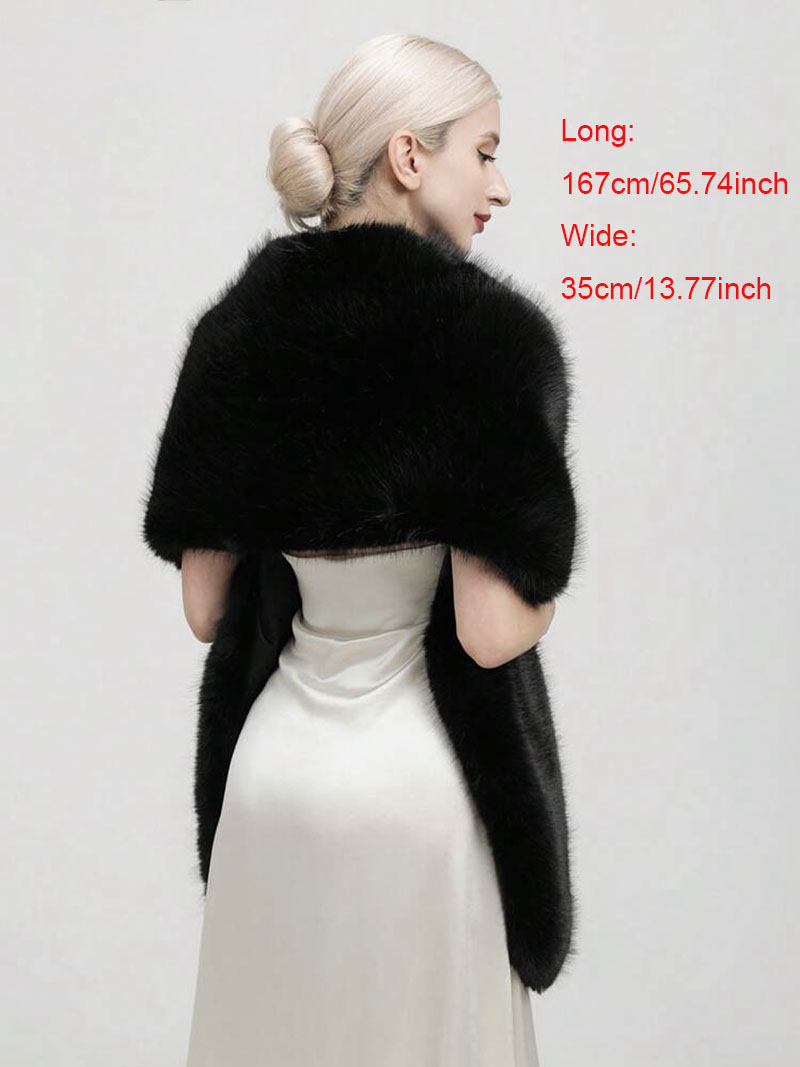 Fashion Luxury Faux Fox Fur Sh - Shawl Wrap Winter のレビューと価格