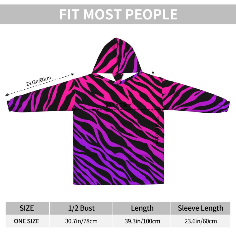 Zebra Stripe Print Wearable Bl - Sherpa Hoodie Fleece のレビューと価格