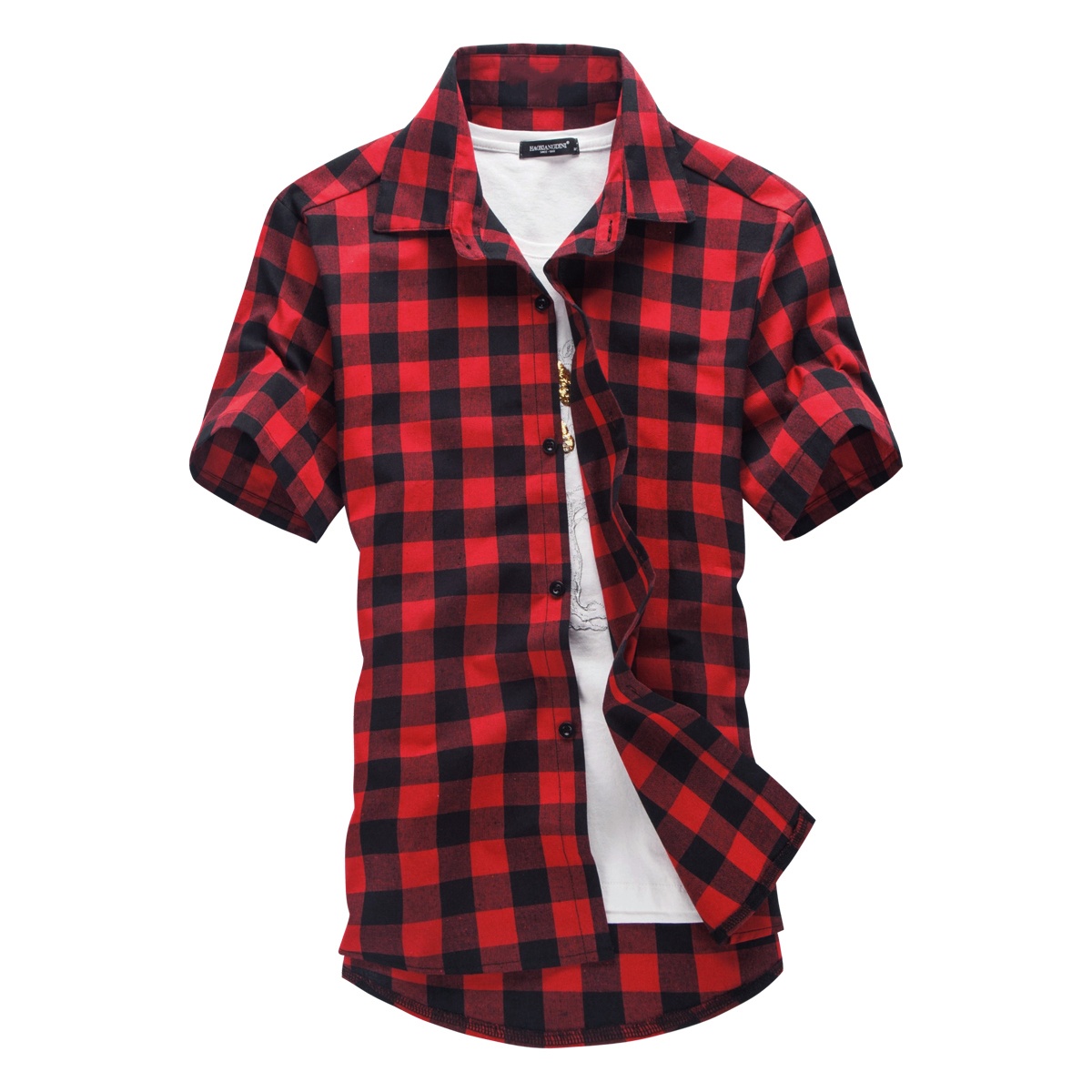 Red And Black Plaid Shirt Men  - Flannel Shirt Lined のレビューと価格