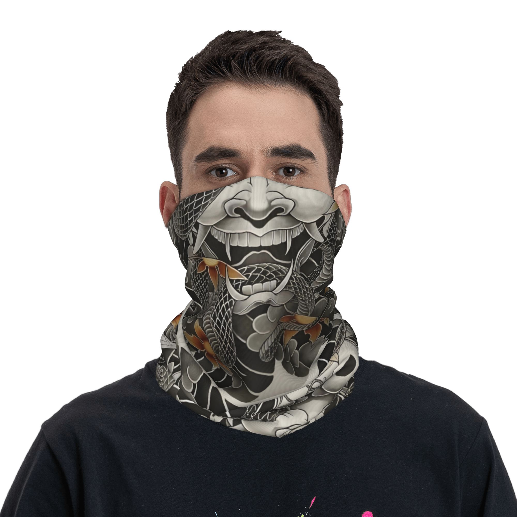 Custom Samurai Oni Demon Banda - Neck Gaiter Fleece のレビューと価格