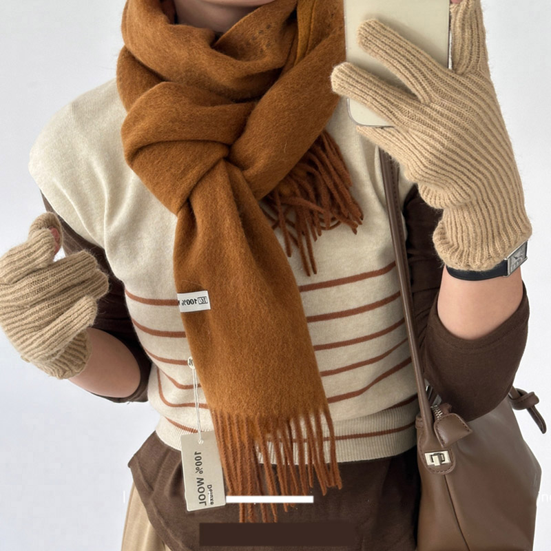 Elegant Good Quality 100% Wool - Wool Scarf Men のレビューと価格