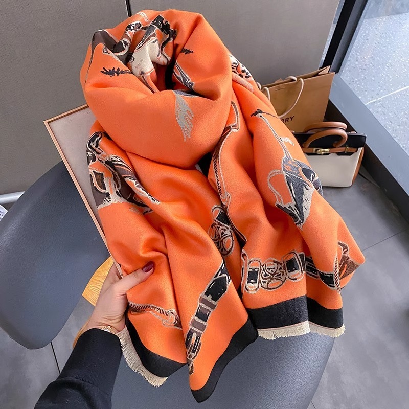 Retro Rider Horse Imitation Ca - Wool Scarf Men のレビューと価格