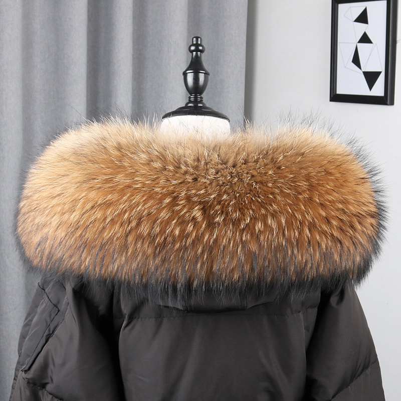 100% Real Fur Collar Coat Wint - Shawl Wrap Winter のレビューと価格
