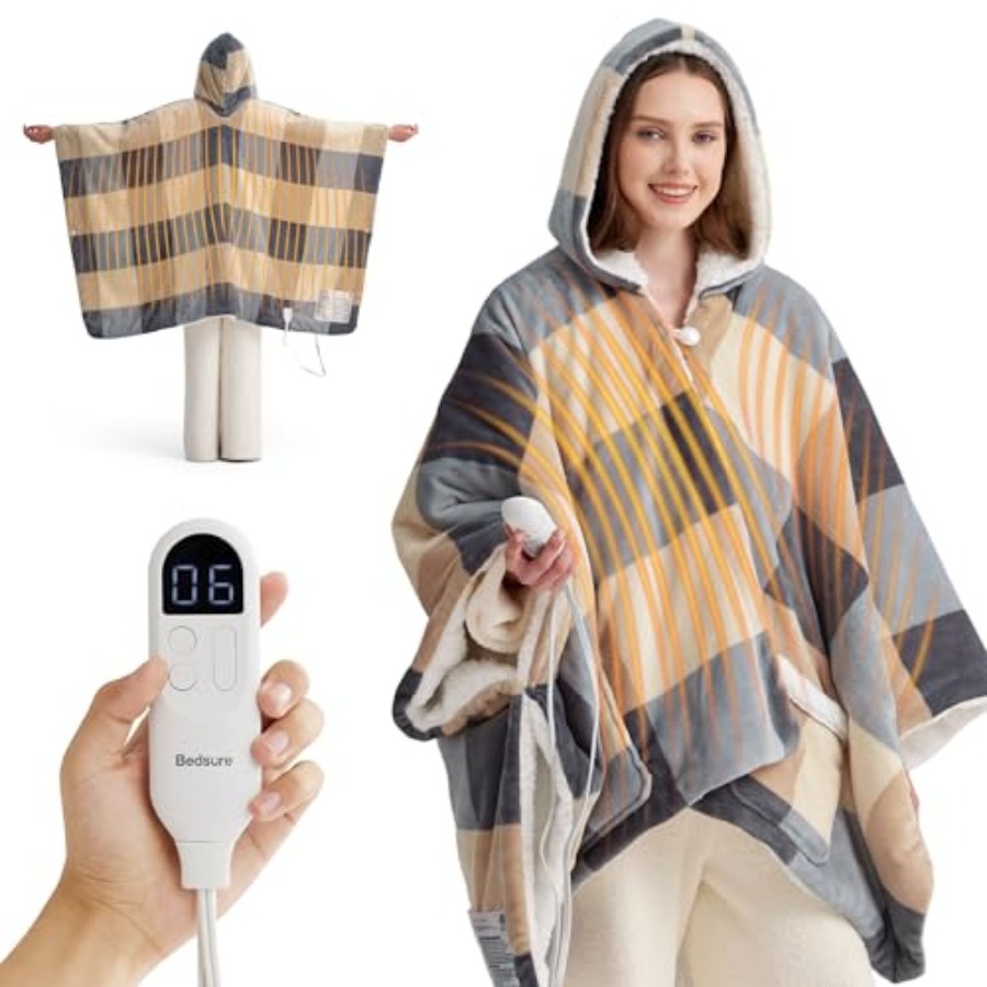Heated Blanket Wearable Shawl  - Shawl Wrap Winter のレビューと価格