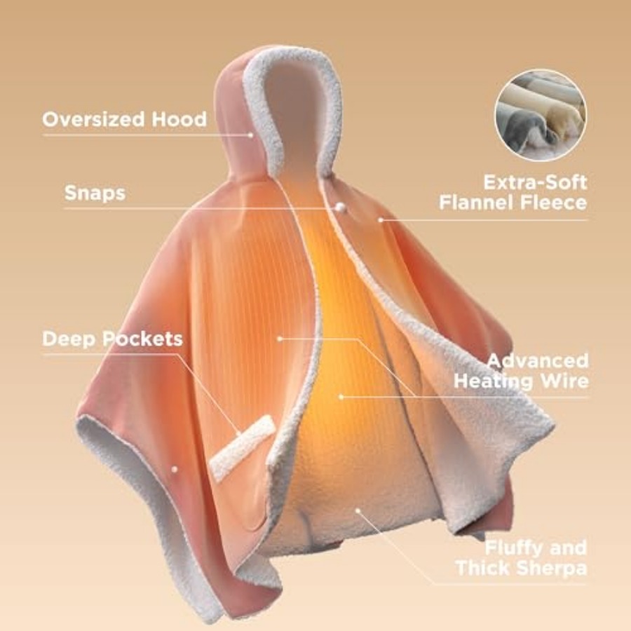 Heated Blanket Wearable Shawl  - Shawl Wrap Winter のレビューと価格