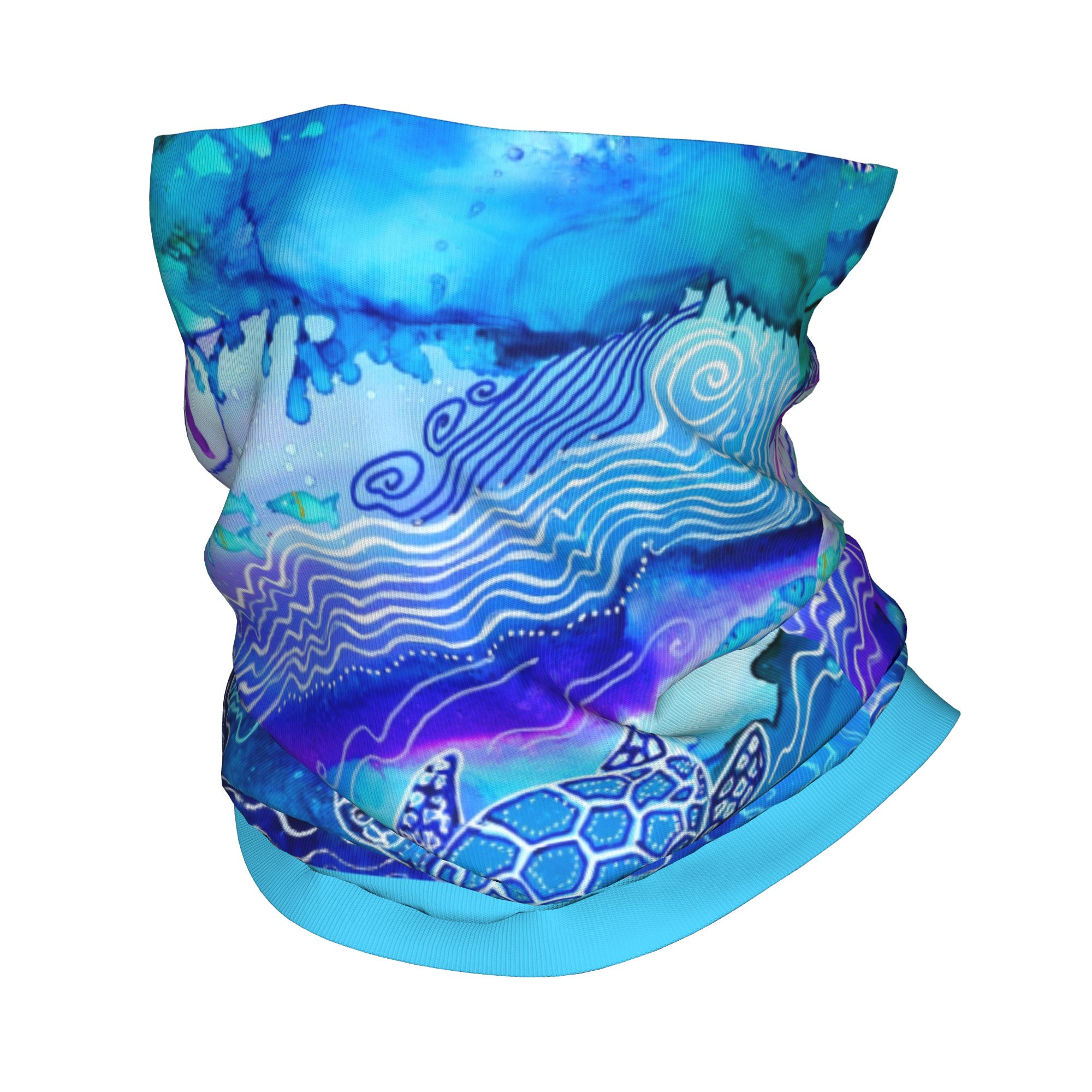 Custom Ocean Turtle Dive Winte - Neck Gaiter Fleece のレビューと価格
