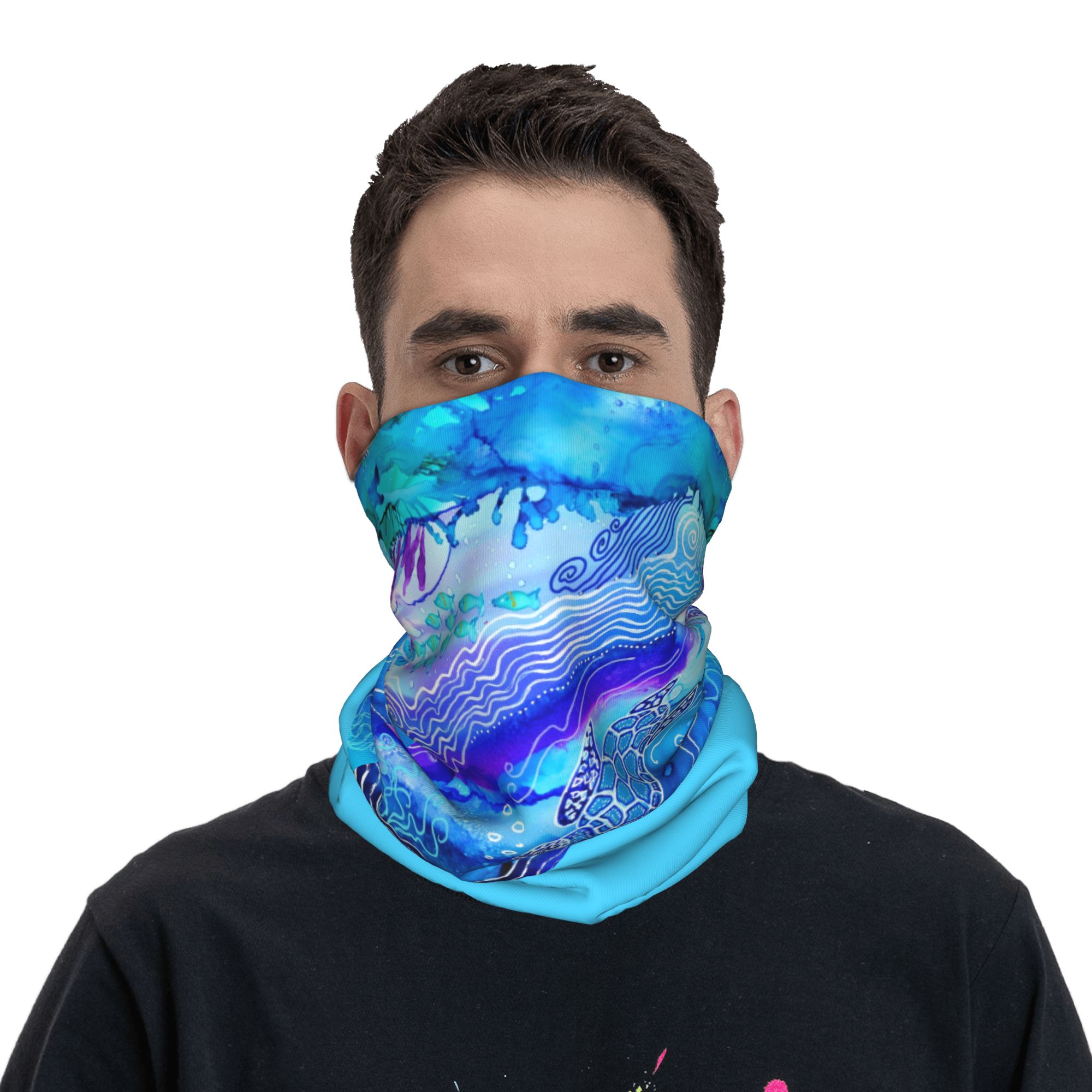 Custom Ocean Turtle Dive Winte - Neck Gaiter Fleece のレビューと価格