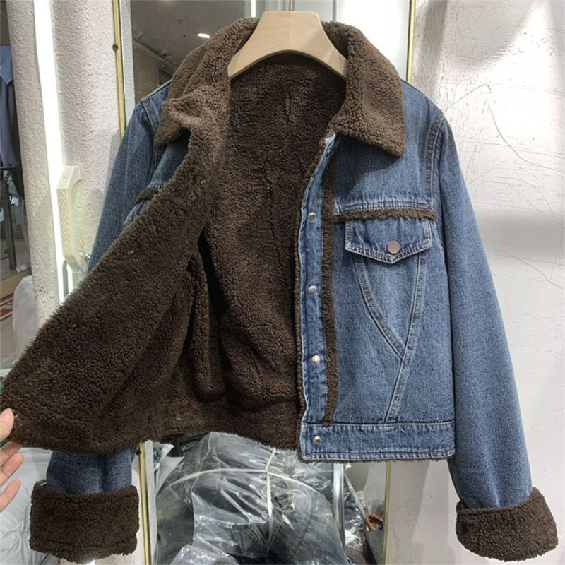 Thickened Denim Winter Coat Co - Down Jacket Packable のレビューと価格