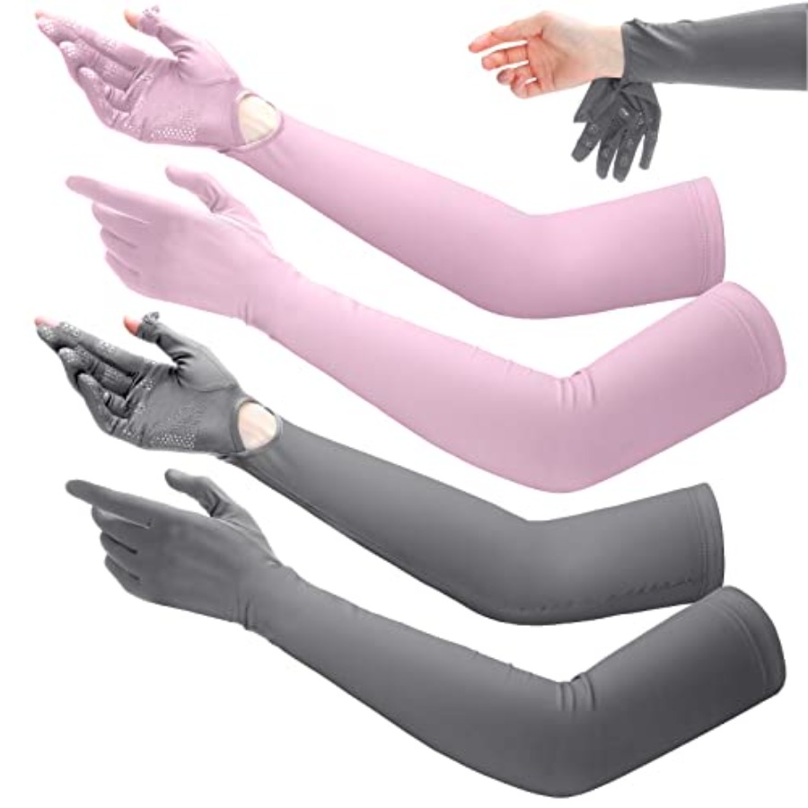 2 Pairs Women UV Long Sun Prot - Touch Screen Gloves のレビューと価格