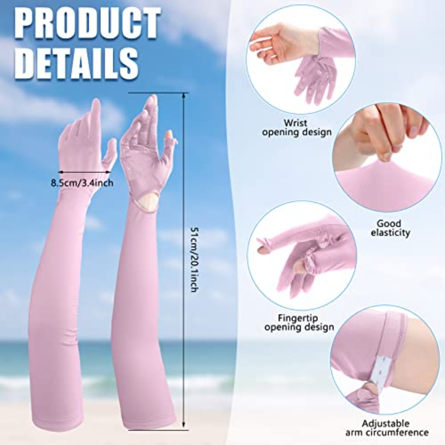 2 Pairs Women UV Long Sun Prot - Touch Screen Gloves のレビューと価格
